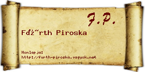 Fürth Piroska névjegykártya